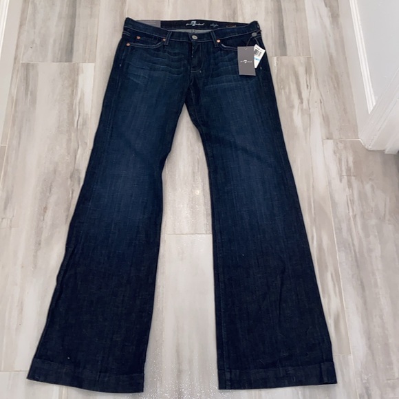 7 For All Mankind Dojo Flare, Blue 7 Pocket, Made in USA, 31x34, NWT $229 MSRP - Picture 11 of 13